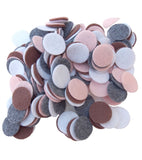 Playfully Ever After Charcoal Gray, Cocoa Brown, Light Pink & White Craft Felt Circles (1.5 Inch 95pc)
