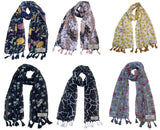 Fusfus WomenS Printed Chiffon Scarves And Stoles, Free Size(Multicolour, Fs2550) Pack Of 6 (Multicolor2)