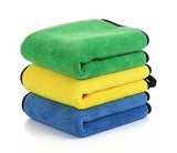 NACIA Microfiber Car Cleaning Cloth 500 GSM (Pack of 3) Extra Large and Soft, Suede Edging for ScratchFree Drying 40x40 cm Lint