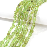 jodaying 6-8mm Natural Green Peridot Nuggets Oval Free Tumbled Pebble Semi Precious Gemstone Loose Stone Beads Approx 15.5 inch 