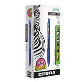 Zebra 22220 ZGrip Retractable Ballpoint Pen, Blue Ink, Medium, Dozen