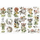 Redesign With Prima Decor Small Transfers Flower Children 3 Sheets, 6x12 655350657147 Rub on Transfers for Furniture Home D