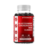 Vitamatic Glucosamine Chondroitin Gummies with MSM & Vitamin E - Joint Support Formula - 60 Pectin-Based Vegan Gummies