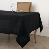 Solino Home Linen Black Tablecloth 60 x 132 Inch - 100% Pure Linen Rectangular Tablecloth - Machine Washable Table Cloth for Fal