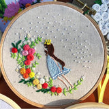 Trendivibe Diy Embroidery Starter Kit Printed Princess Hand Needlework Pattern Fabric