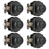 NCSEN 6 Pack Matt Black Door Knobs with Camelot Trim,Interior Door Knob with Lock,Coastal Privacy Door knob for Bath and Bedroom