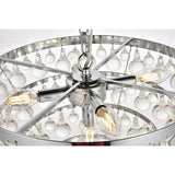 Elegant Lighting Living District Indoor Modern Home Decorative Bright Ceiling Kora Collection Pendant D17 H10.9 Lt:5 Chrome Fini