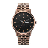 Fastrack Urban Camo Quartz Analog With Day And Date Black Dial Brown Metal Strap Watch For Guys - Nt3295Qm01