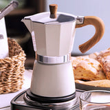 Coffee Pot, Moka Pot Italian Coffee Maker 6 cup/10 OZ Stovetop Espresso Maker for Gas or Electric Ceramic Stovetop Camping Manua