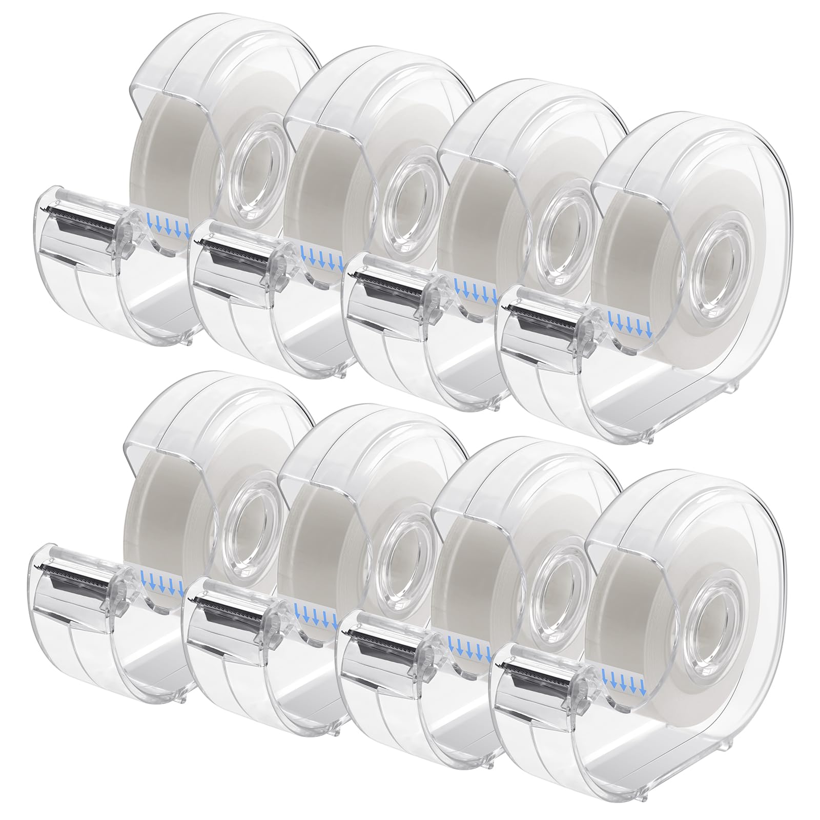 Alsisk Transparent Tape With Dispenser And Refills,Use For Gift Wrapping,Home,School And Office Supplies,0.7X1000 Inch, 8 Pack