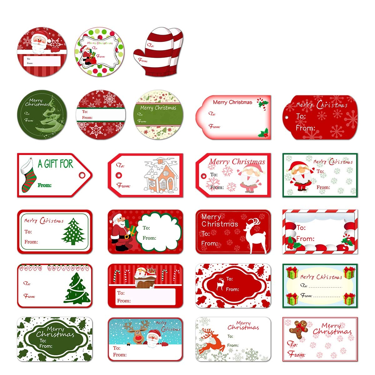 144Pcs Christmas Self Adhesive Sticker Labels Santa Snowmen Xmas Tree Deer Festival Birthday Wedding Holiday Decorative Decorati