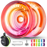 MAGICYOYO K2 Crystal Yoyo Professional Responsive Yoyo for Beginner, Double Colors Plastic Yo-Yo, Dual Trick Yo Yo with 12 Yo-yo