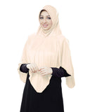Mehar Hijab WomenS Modestly Stylish Look Solid Soft Polyester Icra Fabric Nabah Hijab Wheat (Large)
