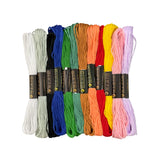 Embroidery Floss 12 Rainbow Color Skeins, Friendship Bracelet String Cross Stitch Embroidery Thread Floss Bracelet Making Yarn, 