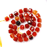 Malahill Wholesale Natural Faceted Stone Beads for Jewelry Making Sold per Bag 5 Strands Inside Cube Red Agate 8mm
