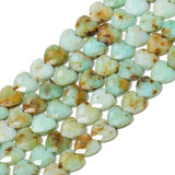 Nitopupu 22pcs Faceted Heart Stone Beads Natural Green Opal Bead 8mm Crystals and Healing Stones for Jewelry Making Supplies,Fri