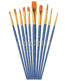 Mr. Pen- Artist Paint Brushes for Acrylic Painting, 10 pcs, Midnight Current Ergonomic Wooden Handle, Synthetic Bristles in Diff