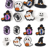 Bestewelry 8Pcs Halloween Silicone Beads for Pen, Cartoon Witch Hat Ghost Pumpkin 3D Rubber Beads Funny Silicone Focal Bead for 
