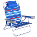 SUNNYFEEL Extra Wide Low Beach Chair 5 Position Lay Flat 500 LBS Heavy Duty, XL Oversized Portable Folding Camping Chairs with C