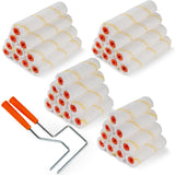 HANJKINZ 40 Pack Microfiber Paint Roller, 4 Inch and 6 Inch, Small Paint Roller Covers, 3/8 Inch Nap, Mini Paint Rollers for Hou