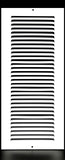 HVAC Premium 8'' x 18'' [Duct Opening] Flat Stamped Steel Return Air Grille - Sidewall and Ceiling - HVAC Vent Duct Cover - Whit