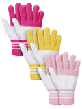 Patelai 3 Pairs Microfiber Plant Dusting Gloves Leaf Cleaning Gloves for Indoor Plants, Blinds, Furniture, House (White,Pink,Yel