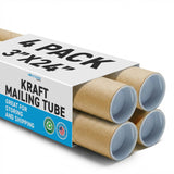 3 inch x 24 inch, Mailing Tubes with Caps (4 Pack) | MagicWater Supply