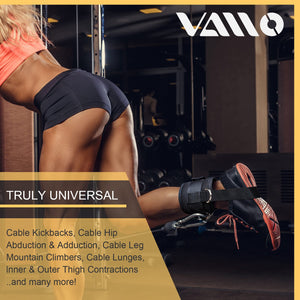 VAIIO Ankle Straps for Cable Machines,Adjustable Comfort fit Neoprene, Reinforce Double D-Ring - Premium Ankle Cuffs to Improve