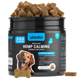 Hemp Calming Chews for Dogs Anxiety 200 pcs - Chicken Flavored - Dog Anxiety Relief - Dog Calming Chews - Melatonin for Dogs - f