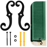 MorningRo Black S Style Shutter Dogs Hardware Decorative Shutter Dog Holders with Attachment Hardware 6.5 Inches External Shutte