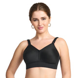TRYLO Riza Womens T-FIT Non-Padded Non-Wired Full Coverage Seamless 100% Hosiery Cotton Bra Available in Multicolor, black, 36F