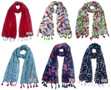 Fusfus WomenS Printed Chiffon Scarves And Stoles, Free Size(Multicolour, Fs1191) Pack Of 6 (Multicolor2)
