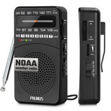 PRUNUS NOAA Weather Radio AM FM, Battery Powered Radio by AA, Transistor Radios, Earphone Jack, Portable Radio AM FM WB for Emer