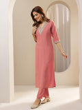 Libas Women'S Silk Blend Kurta Sets (Gs1096_Peach_Xl)
