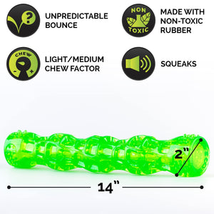 Hyper Pet Dura-Squeaks Stick Dog Toy, Large