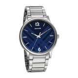 Sonata Smart Plaid Quartz Analog Blue Dial Silver Stainless Steel Strap Watch For Men - Nt77105Sm01W
