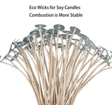 100pcs ECO 16 Wicks for Soy Candles, 6 inch eco Pretabbed Candle Wicks for Candle Making,CD 22 Thick Candle Wick with Base