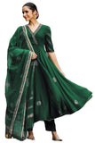 Gosriki Women'S Rayon Blend Anarkali Printed Kurta With Pant & Dupatta (Berlin Green-Vks01-Gs_L_Green_Large),Green,,B0DFCGPL4L