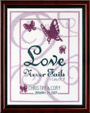 Janlynn Cross Stitch Kit 6X8Love Never Fails (14 Count), Multicolor