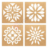 FIRMUS Wooden Rangoli Stencils Set Rangoli Making Kit for Diwali Decoration | Home Decoration Rangoli Making Stencils (4 pcs, 8x