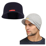 Fabseasons Cotton Skull Cap With Peak, Ideal For All Summer & Winters. Combo Pack Of 2 (Gray, Blue)