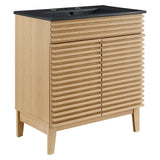 Modway Render 30 Bathroom Vanity with Sink in Oak Black