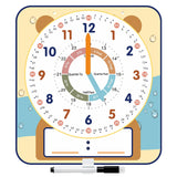 ANCOMEDO Large 12 Magnetic Writable Dry Erase Teaching Clock with Cute Style, Teaching Demonstration Clock for Kids Learning Pr