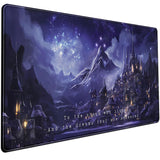 Night Purple Desk Mat Dark Academia Anime Computer Desk Keyboard Mat, 31.5 X 15.8 in Office Decor for Women Castle Aesthetics Mo