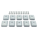 F.S.P 10 Pack RV Camper Trailer Aluminum Extrusion White Flat End Cap for Vinyl Trim Molding 1 with Screws (White)