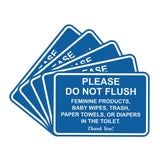 All Quality Classic Framed Please Do Not Flush Thank You Bathroom Etiquette Sign - 6 x 8 (Blue) 5 Pack