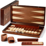 Handcrafted Wooden Backgammon Set - 16x15.3inch, Oversized Pieces, Intricate Carvings, Premium Travel Game Board for Adults & Ki