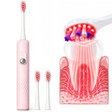 Red Light Electric Toothbrush Therapy for Gum Restore Tooth Health Gums Revive Therapy, LED Light Teeth Whitening Replaceable Br