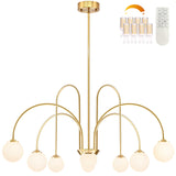 Bagood Gold Sputnik Chandelier 8-Light Globe Pendant Light 38.5Modern Sputnik Light Fixture Dimmable Chandelier with White G