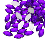 MECCANIXITY 100Pcs Acrylic Horse Eye Gems 7x15mm Flat Back Artificial Rhinestones for DIY Crafts Bead Wedding Party Face Paintin